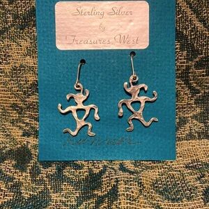 Sterling Silver Running People / Runners earrings.